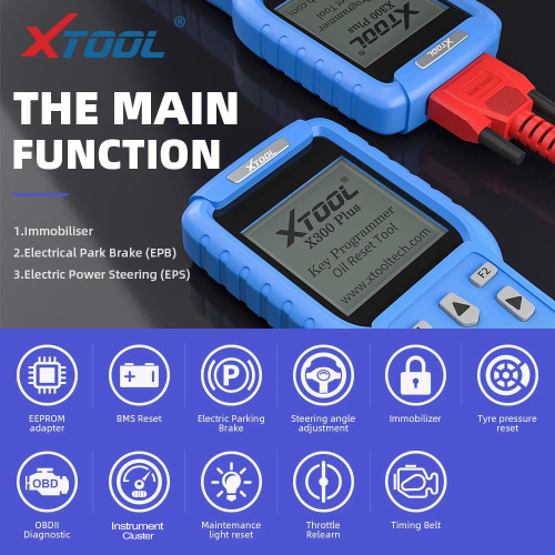 XTOOL X300 Plus OBD2 Scanner Key Programming Tool Oil Light Reset Code Reader Support CAN BUS & UDS Protocol