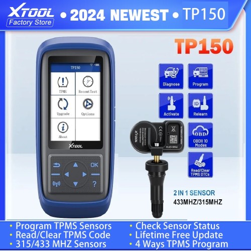 XTOOL TP150 WIFI Tire Pressure Monitor With 315&433 MHZ Sensor TS100