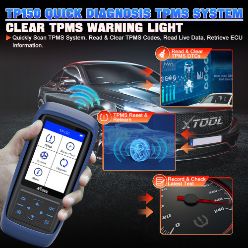 XTOOL TP150 WIFI Tire Pressure Monitor With 315&433 MHZ Sensor TS100