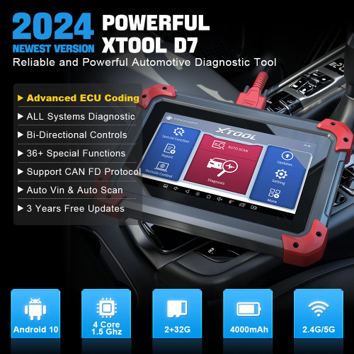 XTOOL D7 All System Car Diagnostic Tools Bidirectional Scanner ECU Coding Automotive Scanner 38+ Services Add CANFD Functions