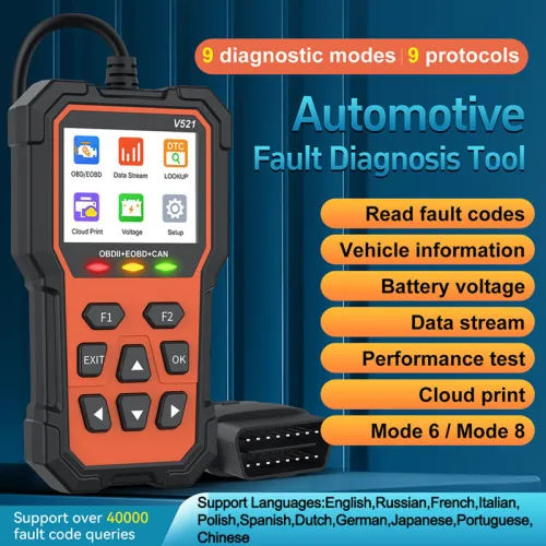 V521 OBD2 Scanner EOBD Code Reader Auto Engine System Diagnostic Lifetime Free