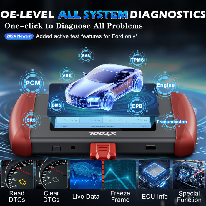 XTOOL IP608 Scanner Car Full System Diagnosis With 30 Reset Lifetime Free Update