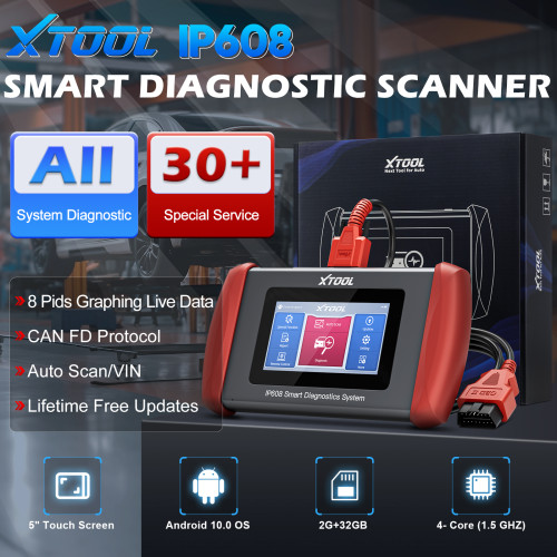 XTOOL IP608 Scanner Car Full System Diagnosis With 30 Reset Lifetime Free Update