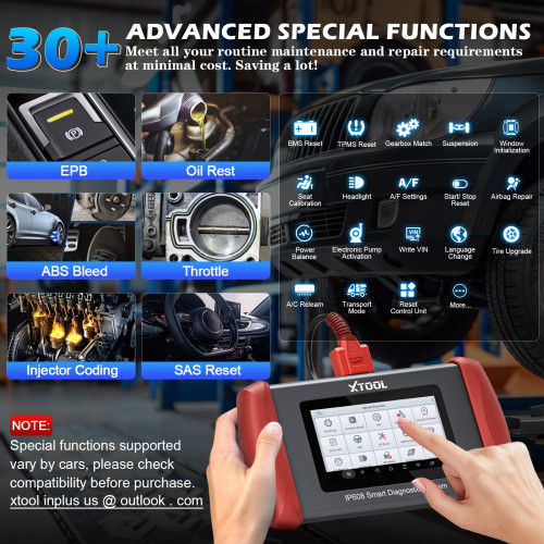 XTOOL IP608 Scanner Car Full System Diagnosis With 30 Reset Lifetime Free Update