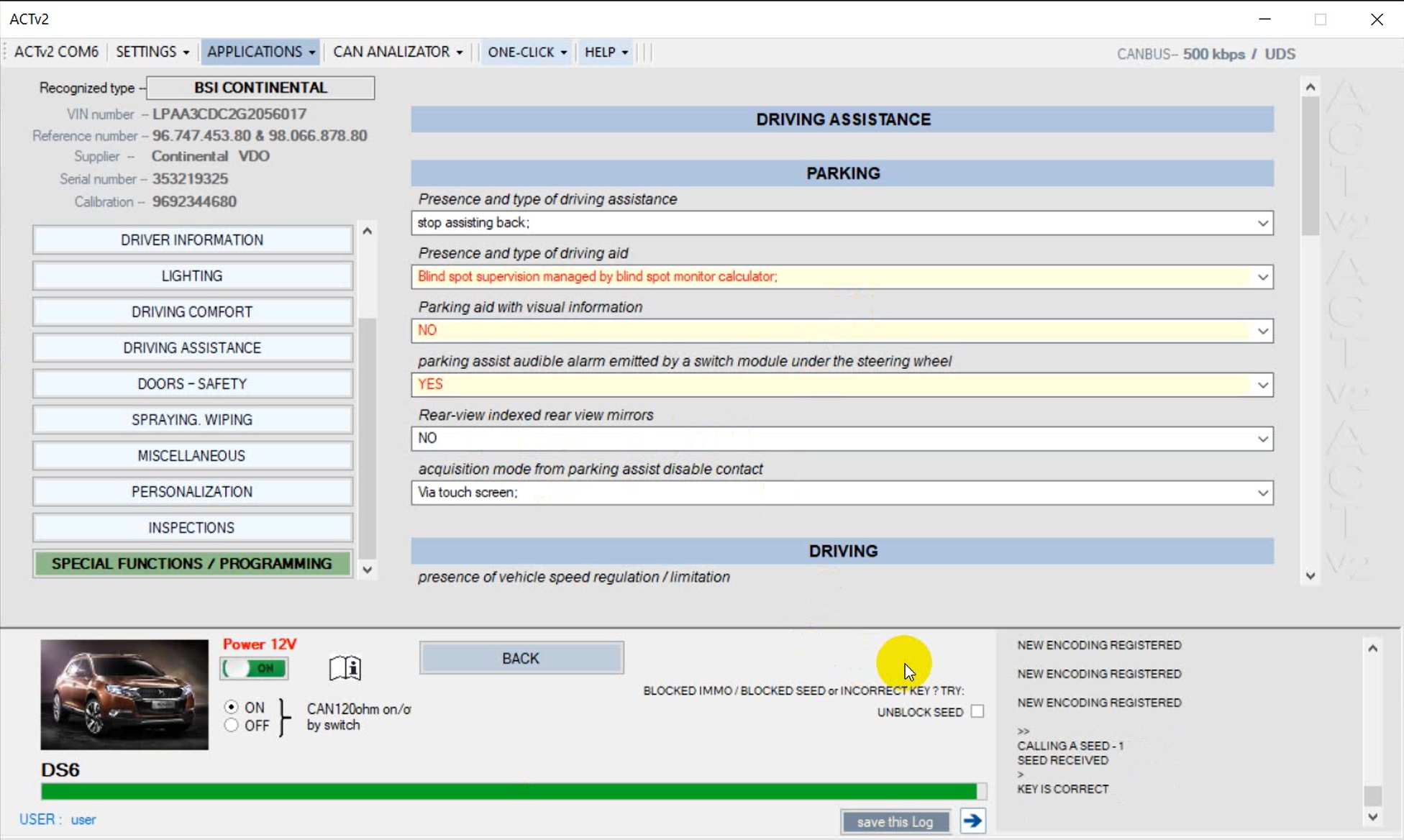 ALicar ACT V2 BSI programming