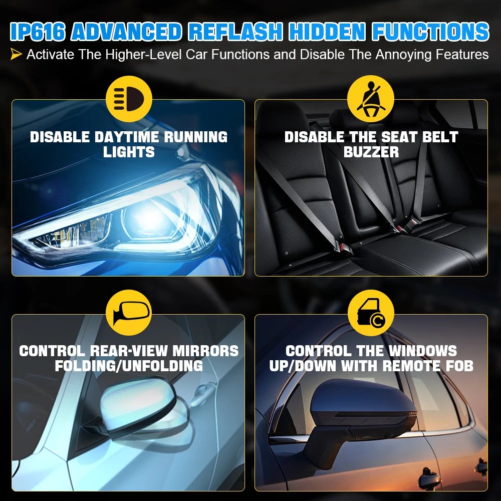 XTOOL IP616 AUTOMOTIVE SCANNER ADVANCED REFLASH HIDDEN FUNCTIONS