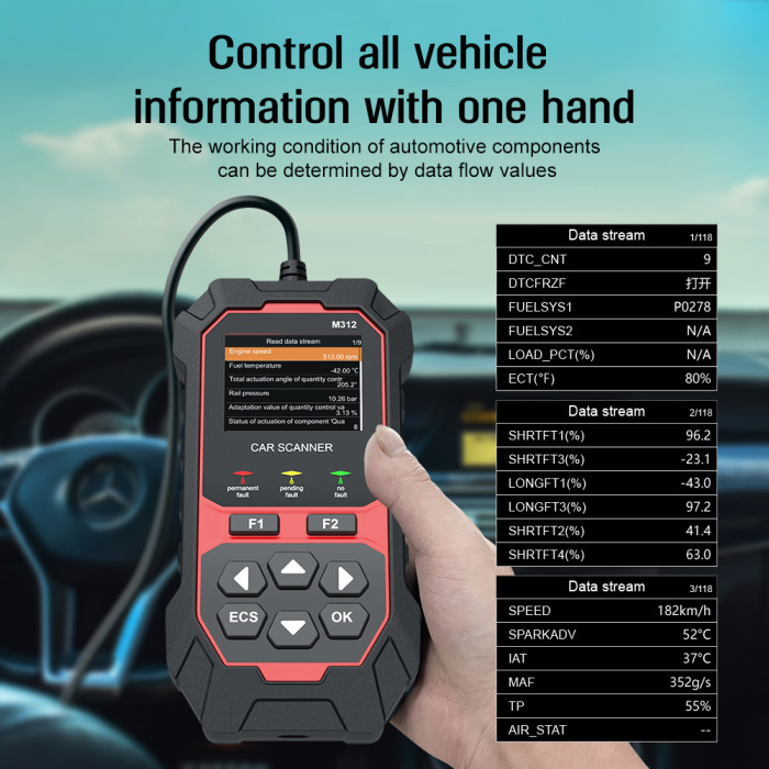 2025 Newest Comprehensive Mercedes Benz All Systems Scan Tool M312 Fault Code Read Clear
