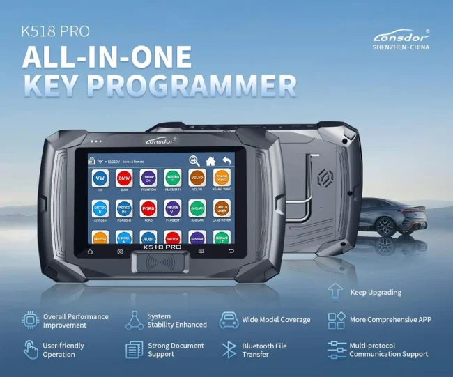 Lonsdor K518 Pro Global Full Version Car Key Programmer Support Can FD and DOIP