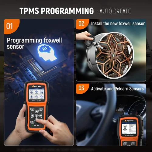 Foxwell T1000 TPMS Service Tool Tire Pressure Monitoring Sensor Programming Relearn Tool