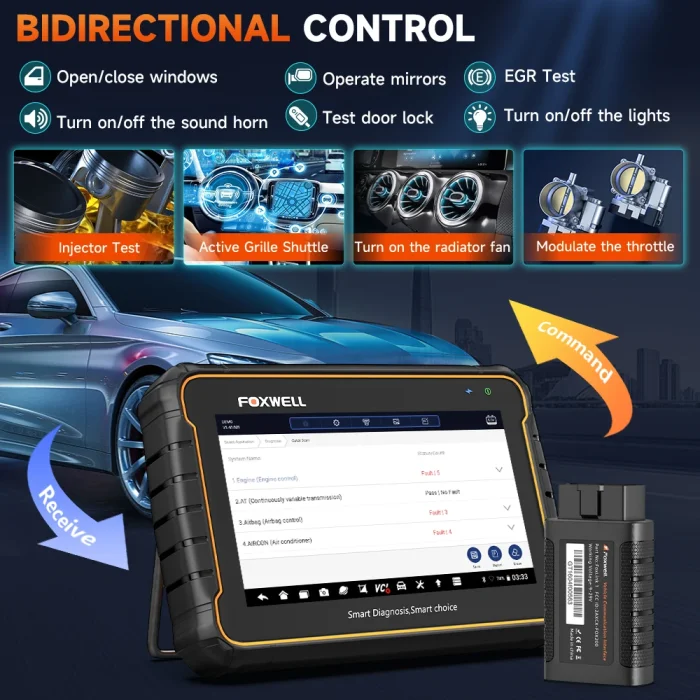 Foxwell GT60 OBD2 Automotive Scanner Full System Active Test Car Code Reader 24 Reset Service