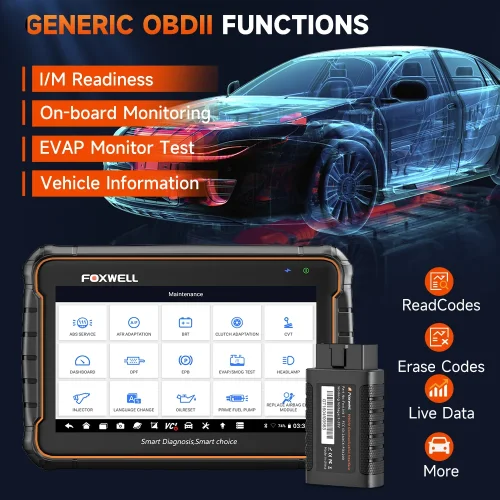 Foxwell GT60 OBD2 Automotive Scanner Full System Active Test Car Code Reader 24 Reset Service