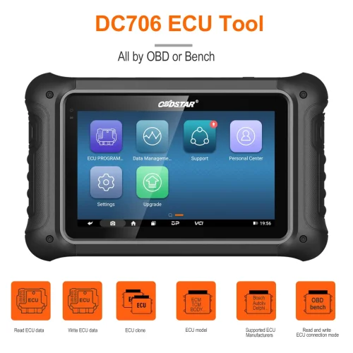 OBDSTAR DC706 ECU Programming Tool for Car and Motorcycle ECM & TCM & BODY Clone by OBD or BENCH