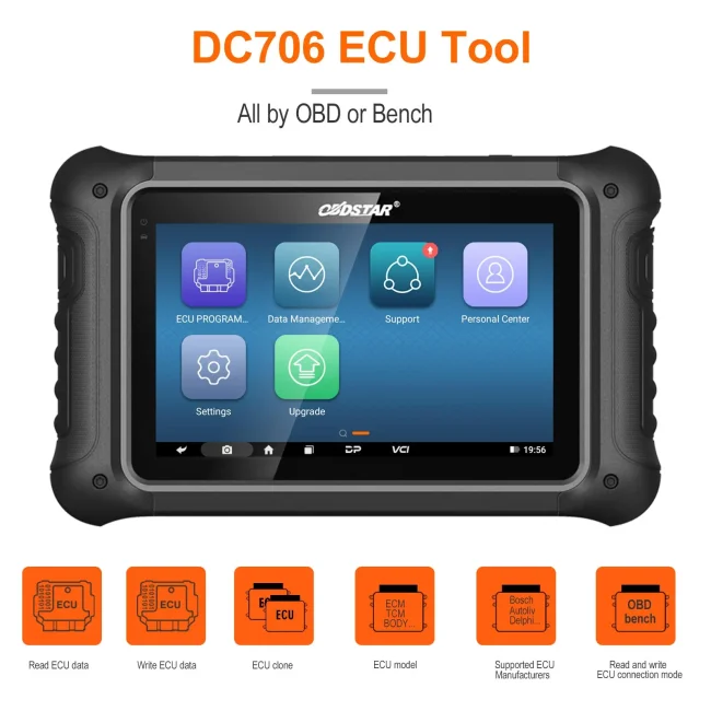 OBDSTAR DC706 ECU Programming Tool for Car and Motorcycle ECM & TCM & BODY Clone by OBD or BENCH