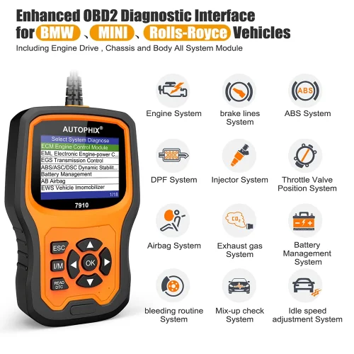 Autophix 7150 OBD2 Automotve Scanner Professional Code Reader EPB TPMS ETC Reset