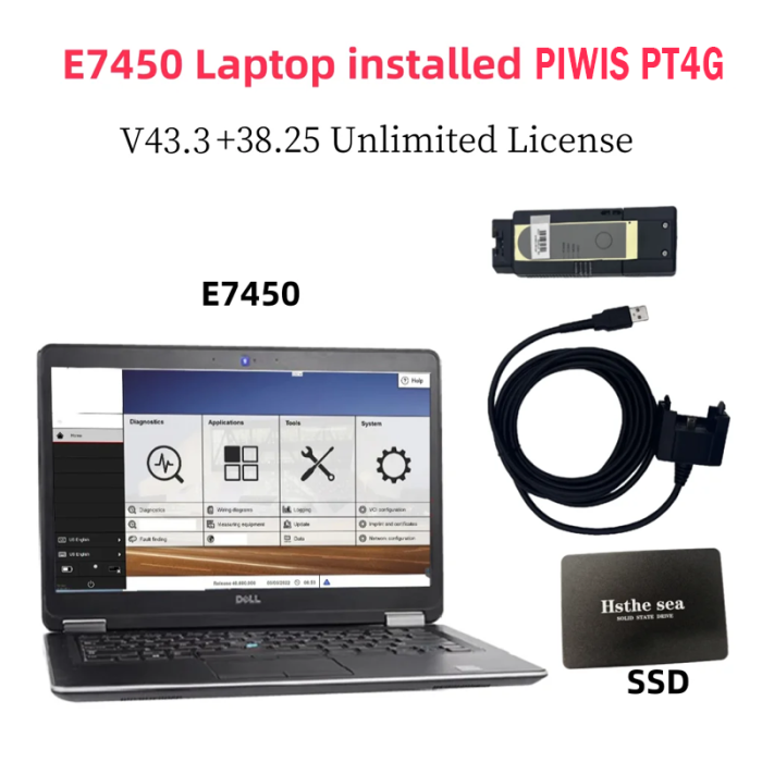 porsche diagnostic tool piwis test 4 with e7450 computer