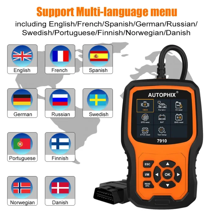 Autophix 7910 scanner support multi-language