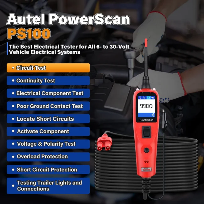 Autel PowerScan PS100 Auto Circuit Tester Diagnostic AVOmeter Test Tool