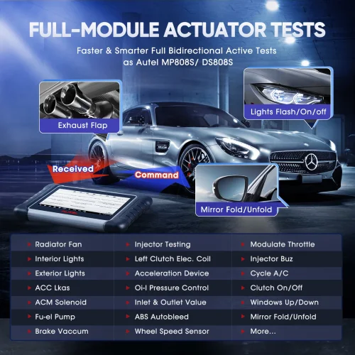 Autel MaxiCOM MK808BT PRO OBD2 Scanner Automotivo Car Bidirectional Diagnosis