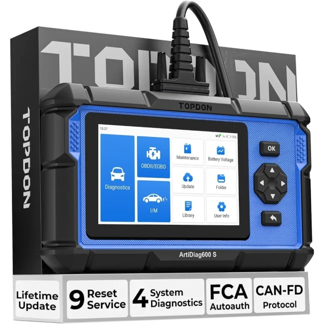 TOPDON Artidiag600s Diagnostic Scan Tool For ABS/SRS/AT/Engine, 9