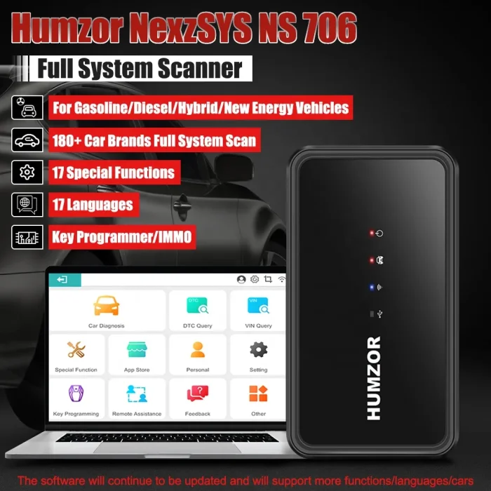 Humzor NexzSYS NS 706 Full System Scanner with 17 Reset Services & Key Programmer
