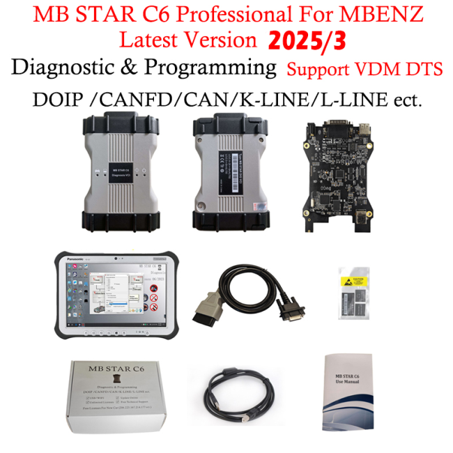 MB Star C6 Mercedes Benz xentry diagnosis tool VCI C6 with software V2024-3 SSD with Panasonic FZ-G1