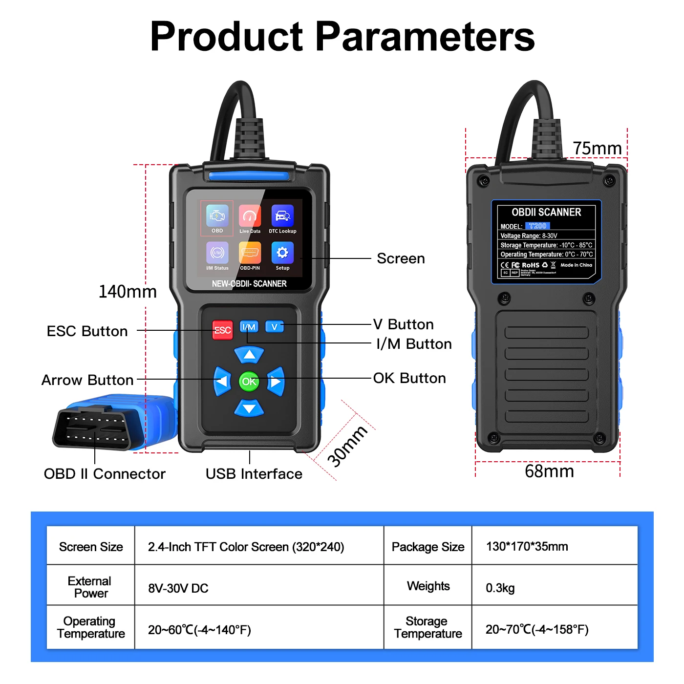 t200 product parameters