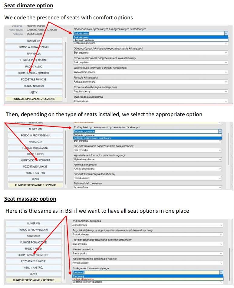 Seat massage option