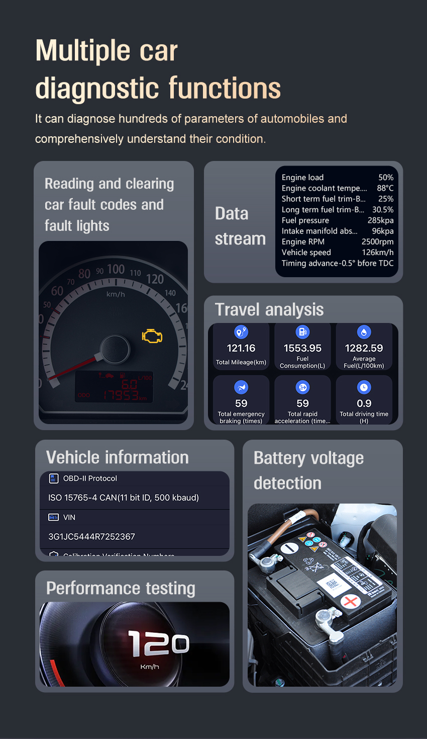da200 support multiple car diagnostic functions