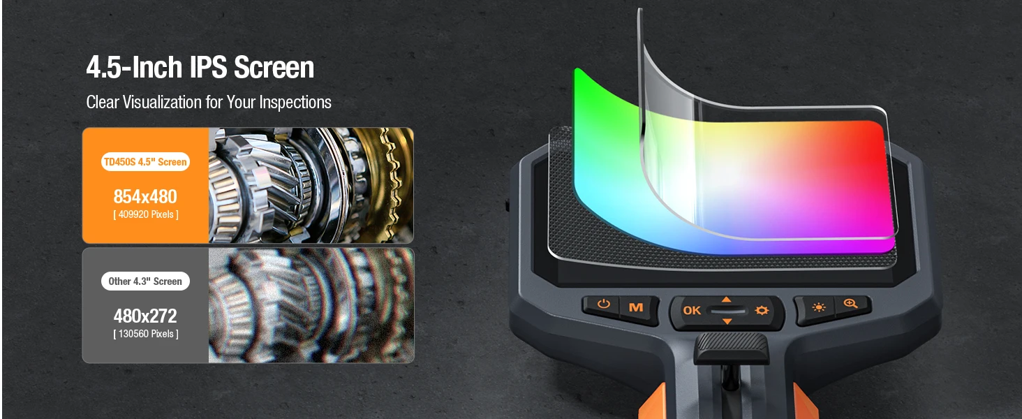 Articulating Borescope 4.5 inch IPS screen