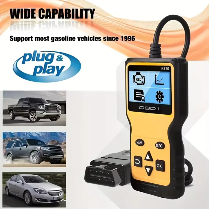 K310 Car OBD2 Scanner Live Data Code Reader Engine Fault Code Scan Suitable For All OBD Car in 1996 Years