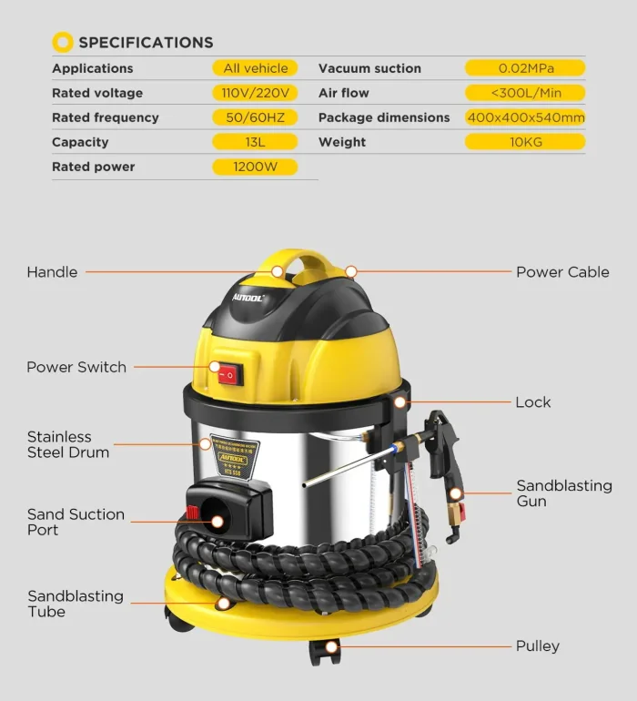 AUTOOL HTS558 Car Engine Carbon Deposition Cleaner Intake Pipe Valve Cleaning Machine Decarbonizing