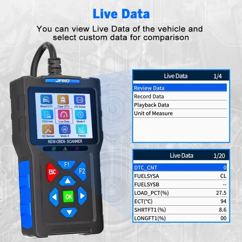 JFIND JF700 Pro OBD2 Scanner Check Engine Code Reader With Battery Performance Testing For VW