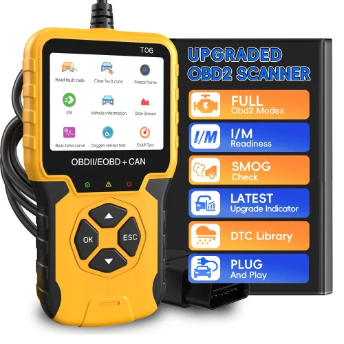T06 OBD2 Scanner Enhanced Check Engine Code Reader with Fault Code Reset & I/M Readiness