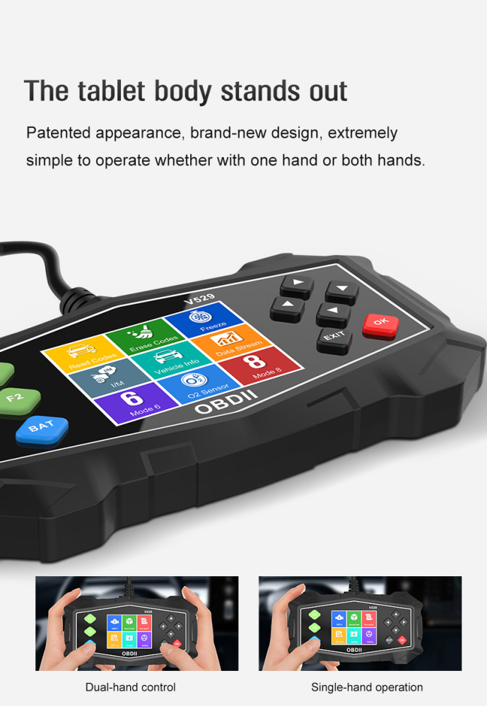 New Small Tablet V529 OBD2 Scanner Multilingual Automotive Diagnose Fault Code Read