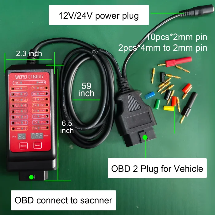 WOYO CTB007 PRO OBD-II Breakout Box: A Professional CAN Tester for 12V/24V Diagnostics, Bench Testing, and ECU Development