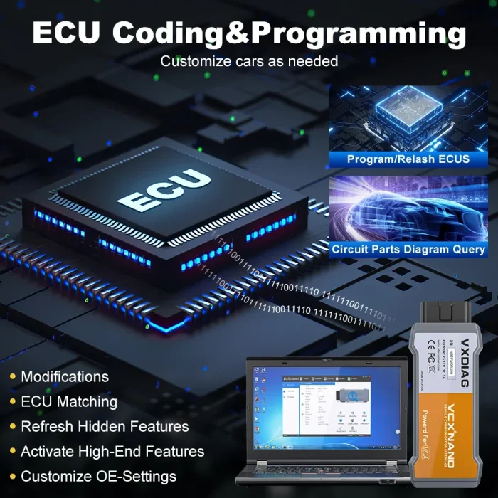 VXDIAG VCX NANO 2014D DICE Diagnostic Tools Full System Diagnoses J2534 On Line ECU Programming