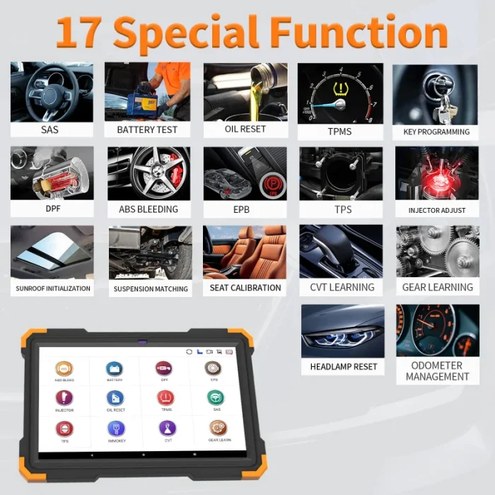 HUMZOR NexzSYS NS366S Full System OBD2 Scanner TPMS Reset with 17 Special Functions