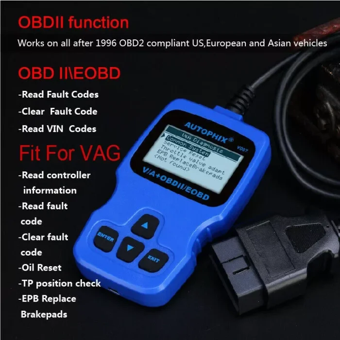Autophix V007 Car Scanner All System Diagnostic Tool for VAG VW Audi Seat Code Reader ABS SRS EPB ﻿