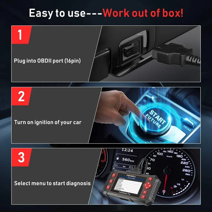 Foxwell NT604 Elite Car Scanner ENG/TCM/ABS/SRS System Automotive Full OBD2 Model Diagnostic Tool