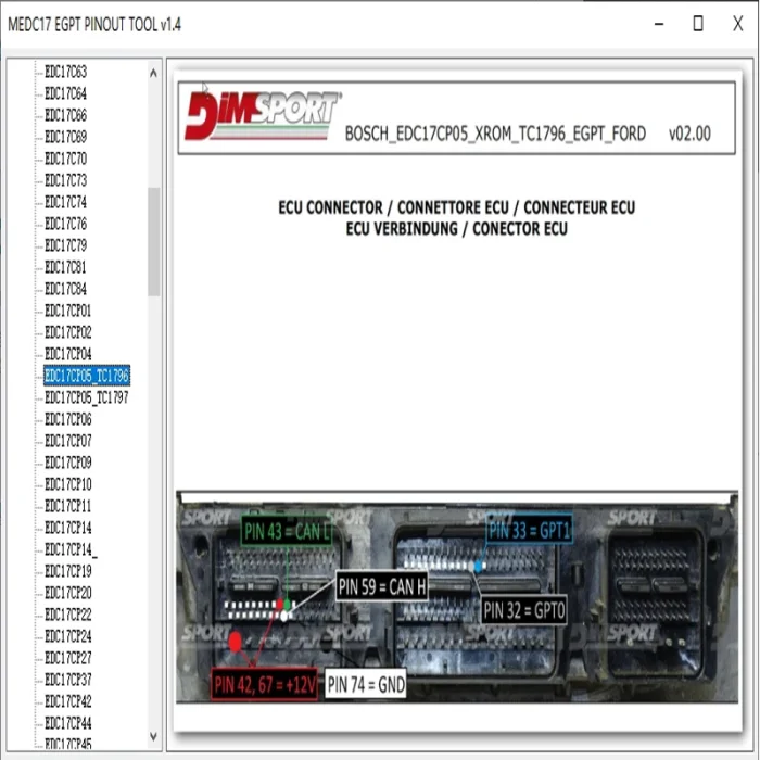 EGPT pinout software