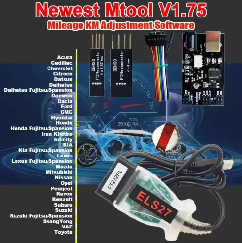 MTool Mileage Correction Tool V1.75 Rollback Programmer KM Adjustment Add Over 25 Car Models