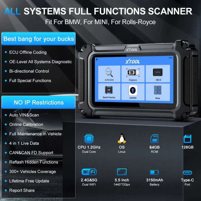 IP500 For BMW / MINI / Rolls-Royce Car Diagnostic Tools Full System Automotive Scanner ECU Coding