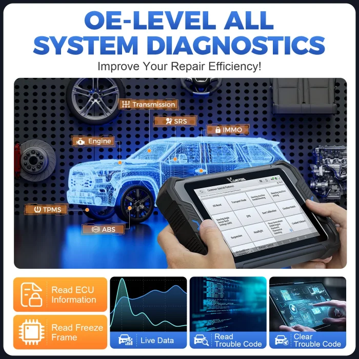 VDIAGTOOL VD80BT LITE Bidirectional Scan Tool 28+ Resets ECU Coding Support FCA/CAN FD/DoIP