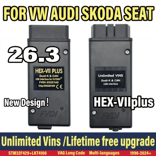 FVDI HEX V2 PLUS V26.3.0 VAG Diagnostic Tool with Unlimited VINs and SFD Support