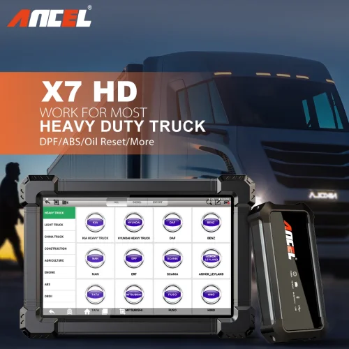ANCEL X7-HD Heavy Duty Truck Diagnostic Scanner | 15 Resets & Coding