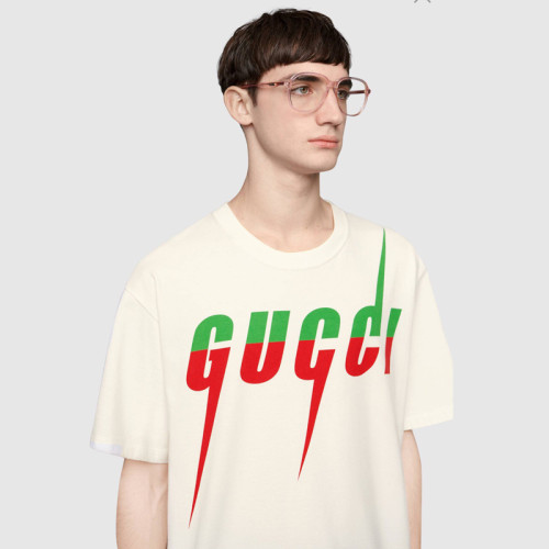 GUCCI Logo Lightning Printing Tee S-L HFLSTX403