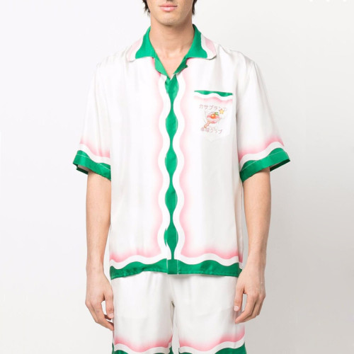 Casablanca pink green wave Shirts FZCS012