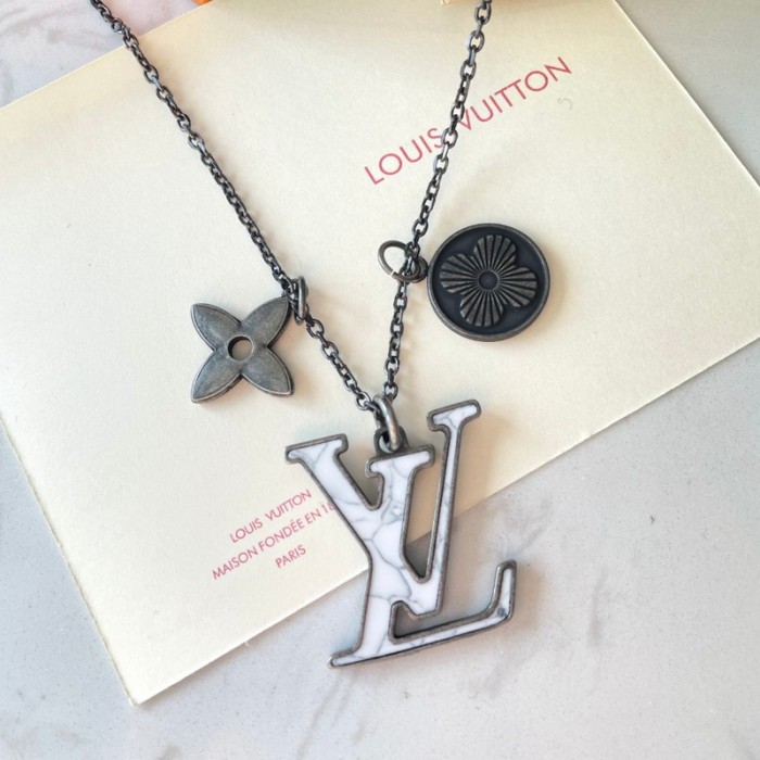 LV marble flower necklace FZXL010