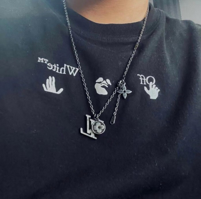 LV marble flower necklace FZXL010