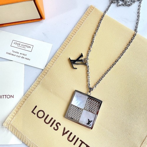 LV white fritillary square necklace FZXL001